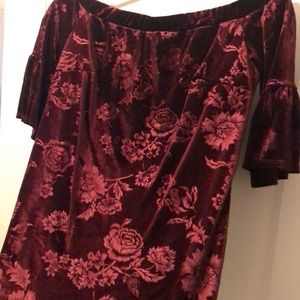 Burgundy Dress! Feels like velvet!